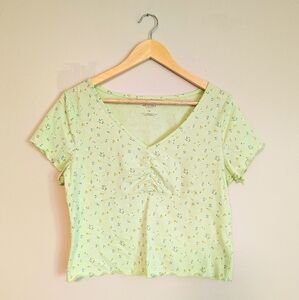 Arizona Green Floral Crop Top